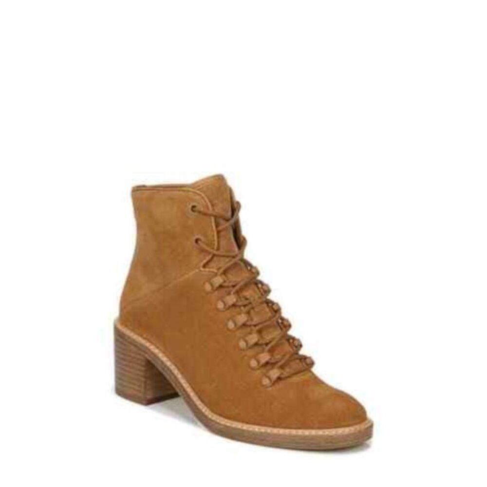 VINCE. Womens Brown Padded Falco Round Toe Block Heel Leather Hiking Boots 6.5 M